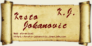 Krsto Jokanović vizit kartica